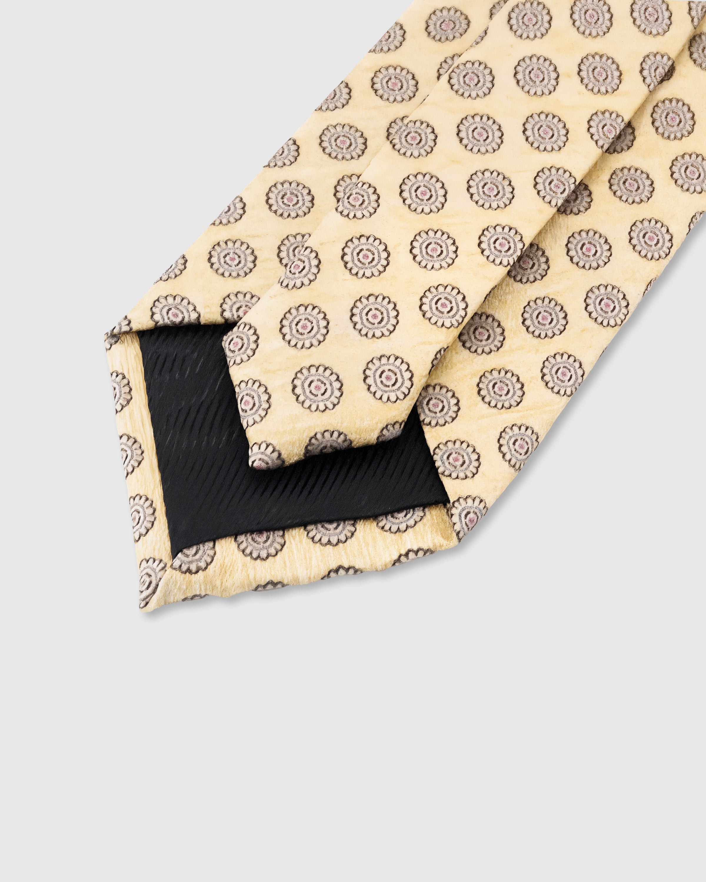 STICKYZOO Champagne Medallion Tie showing gift-ready STICKYZOO premium packaging, 145 × 8 cm, designed in Amsterdam
