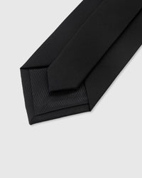 STICKYZOO Onyx Silk Tie — 45° bias-cut Italian method, structured interlining, hand-finished interior