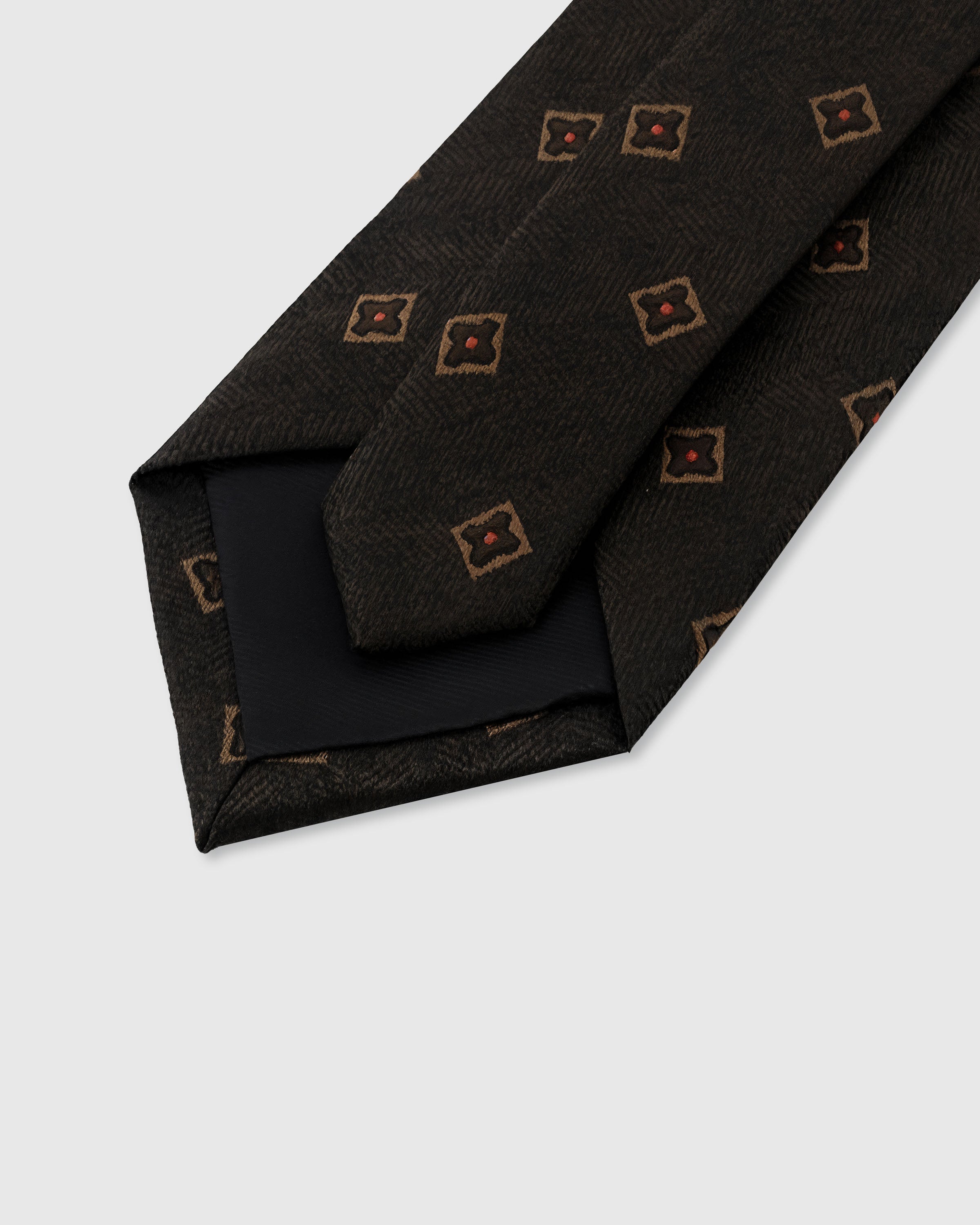 STICKYZOO ESPRESSO DIAMOND TIE — 45° bias-cut Italian method, structured interlining, rated 4.9★