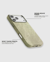 DENIM TELEFOONHOESJE — OLIVE