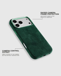 Pouzdro na telefon Alcantara — Evergreen