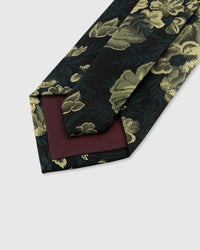 STICKYZOO NOIR BOTANICAL TIE — 45° bias-cut Italian method, structured interlining, rated 4.9★
