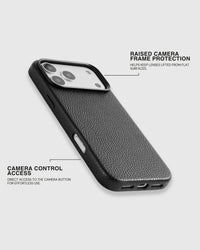 TEXTURED LEATHER CASE — BLACK