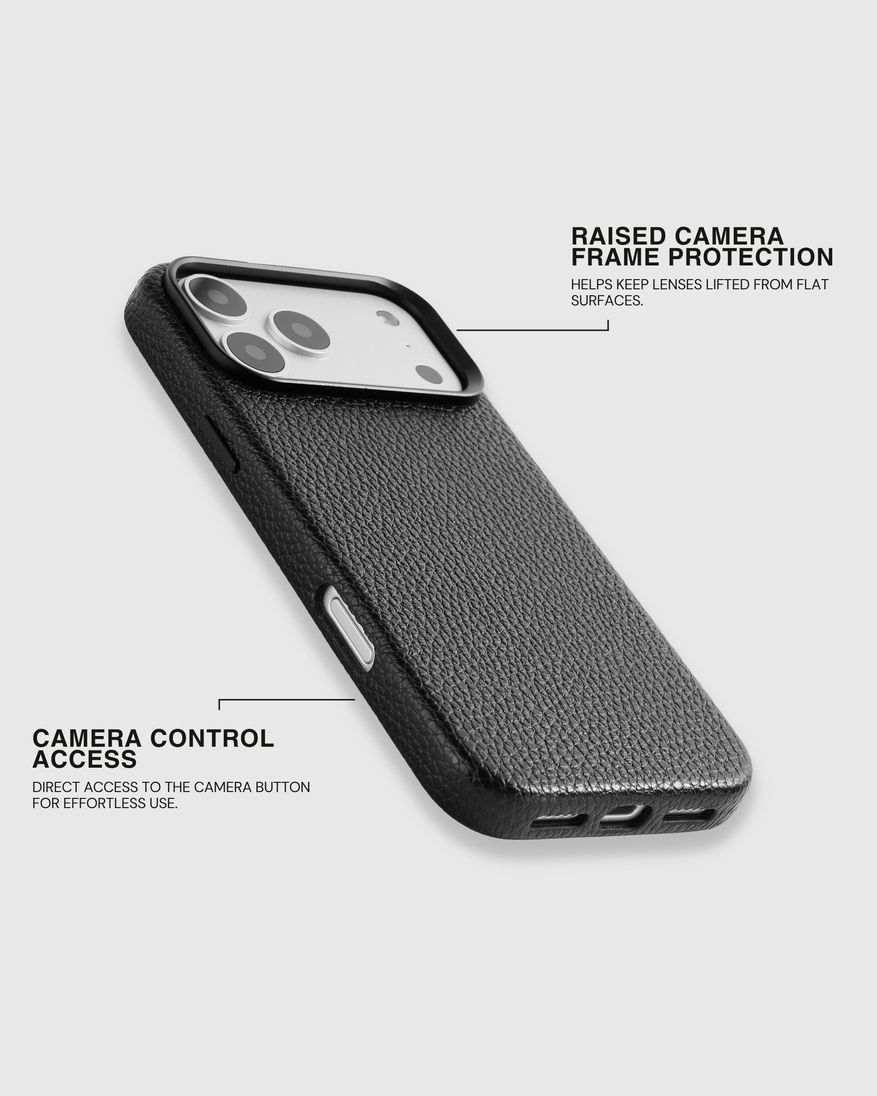 TEXTURED LEATHER CASE — BLACK