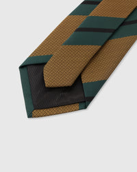 STICKYZOO Amber Teal Stripe Tie back detail showing structured interlining and hand-finished slip stitching, 145 x 8 cm