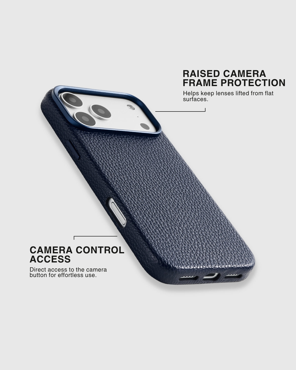 TEXTURED LEATHER CASE — BLUE
