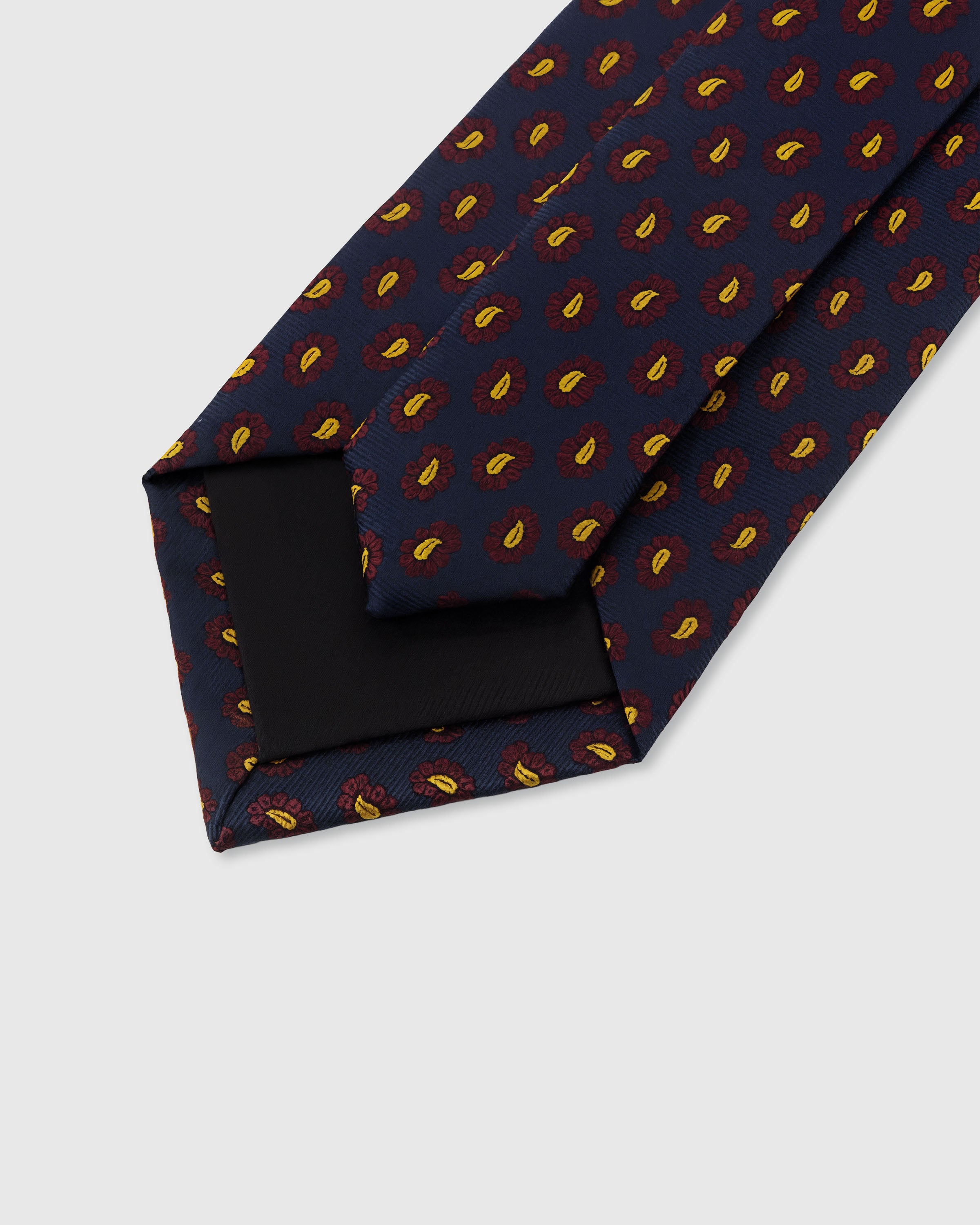 STICKYZOO MIDNIGHT PAISLEY DROP TIE — 45° bias-cut Italian method, structured interlining, rated 4.9★