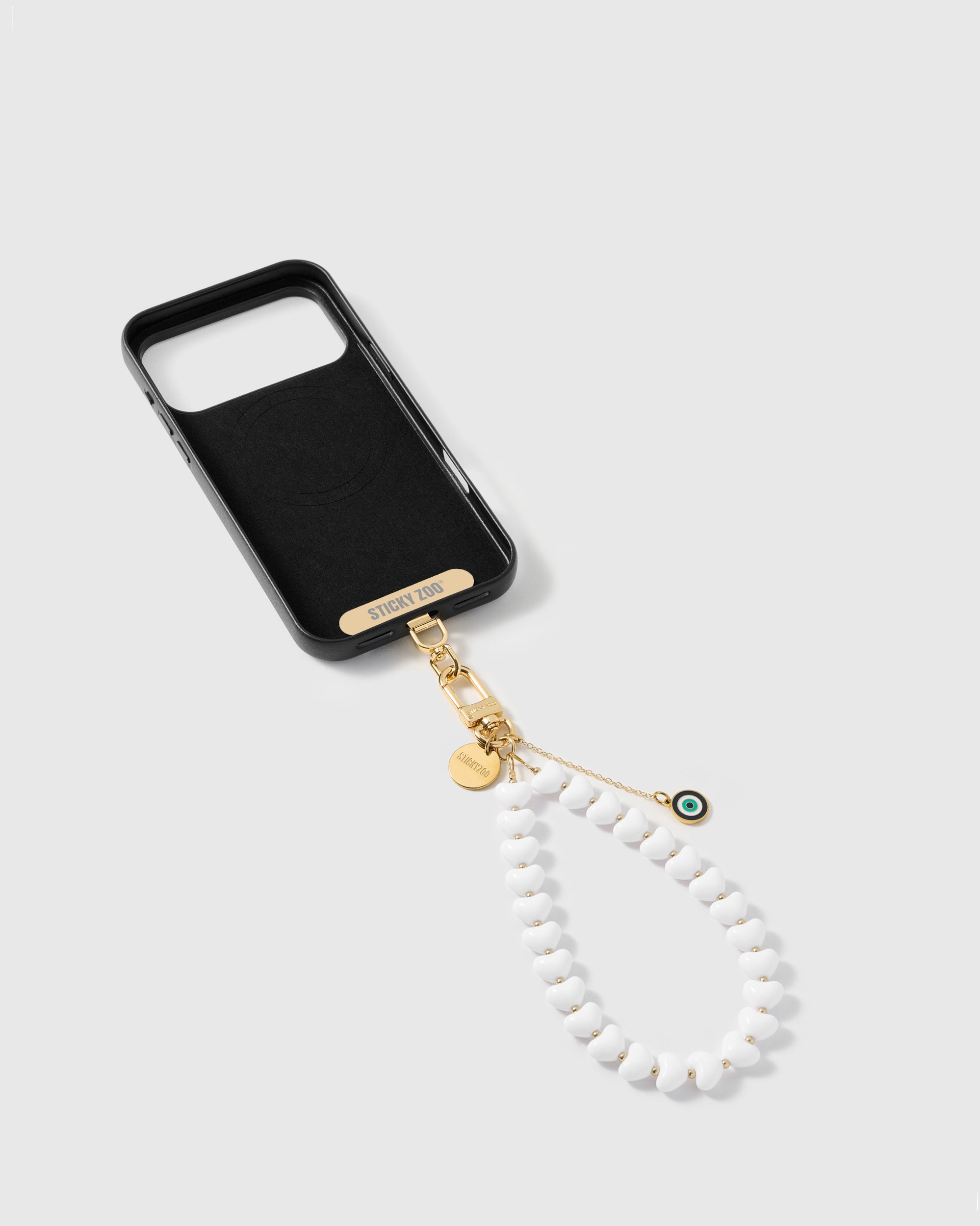 STICKYZOO Phone Strap Card universal adapter shown with frost eye amulet strap