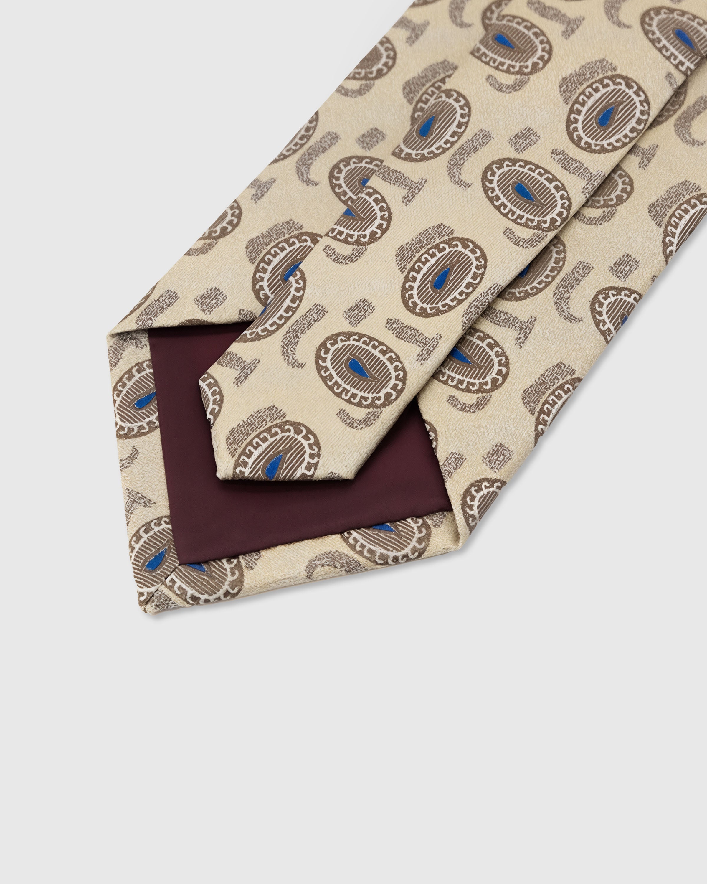 STICKYZOO Sandstone Paisley Tie, loved by thousands, structured interlining and hand-finished slip stitching, 145 x 8 cm