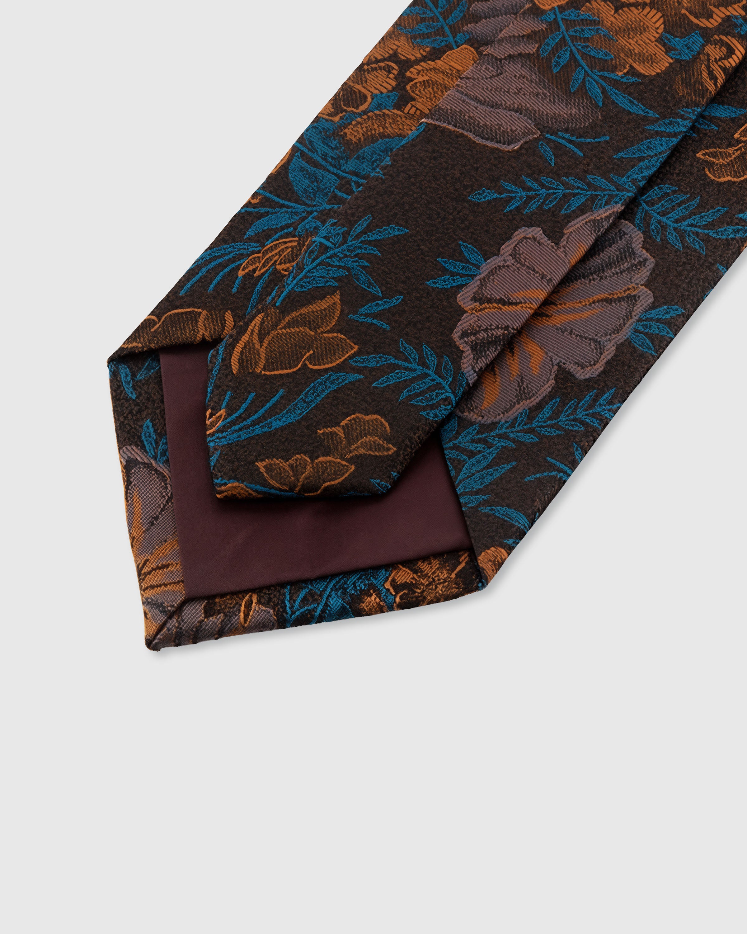 STICKYZOO UMBER TROPICANA TIE — 45° bias-cut Italian method, structured interlining, rated 4.9★
