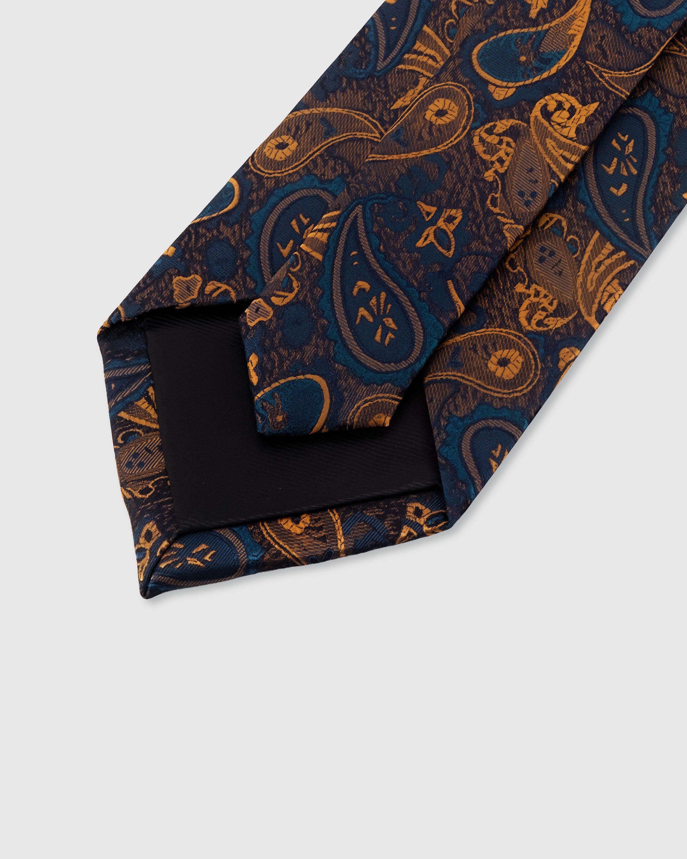 STICKYZOO INDIGO PAISLEY TIE — 45° bias-cut Italian method, structured interlining, rated 4.9★