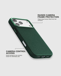 TEXTURED LEATHER CASE — GREEN