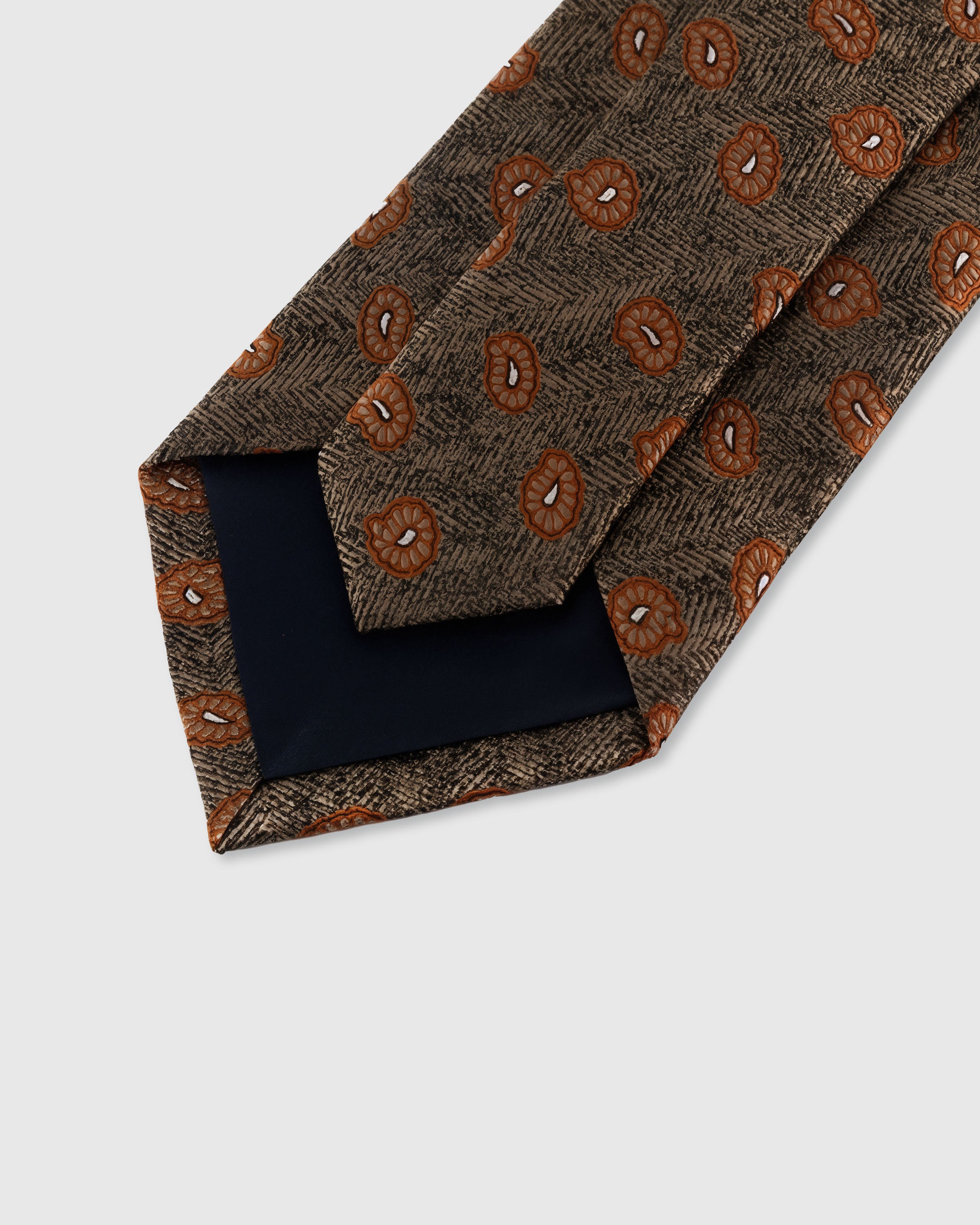 STICKYZOO BRONZE TEARDROP TIE — 45° bias-cut Italian method, structured interlining, rated 4.9★