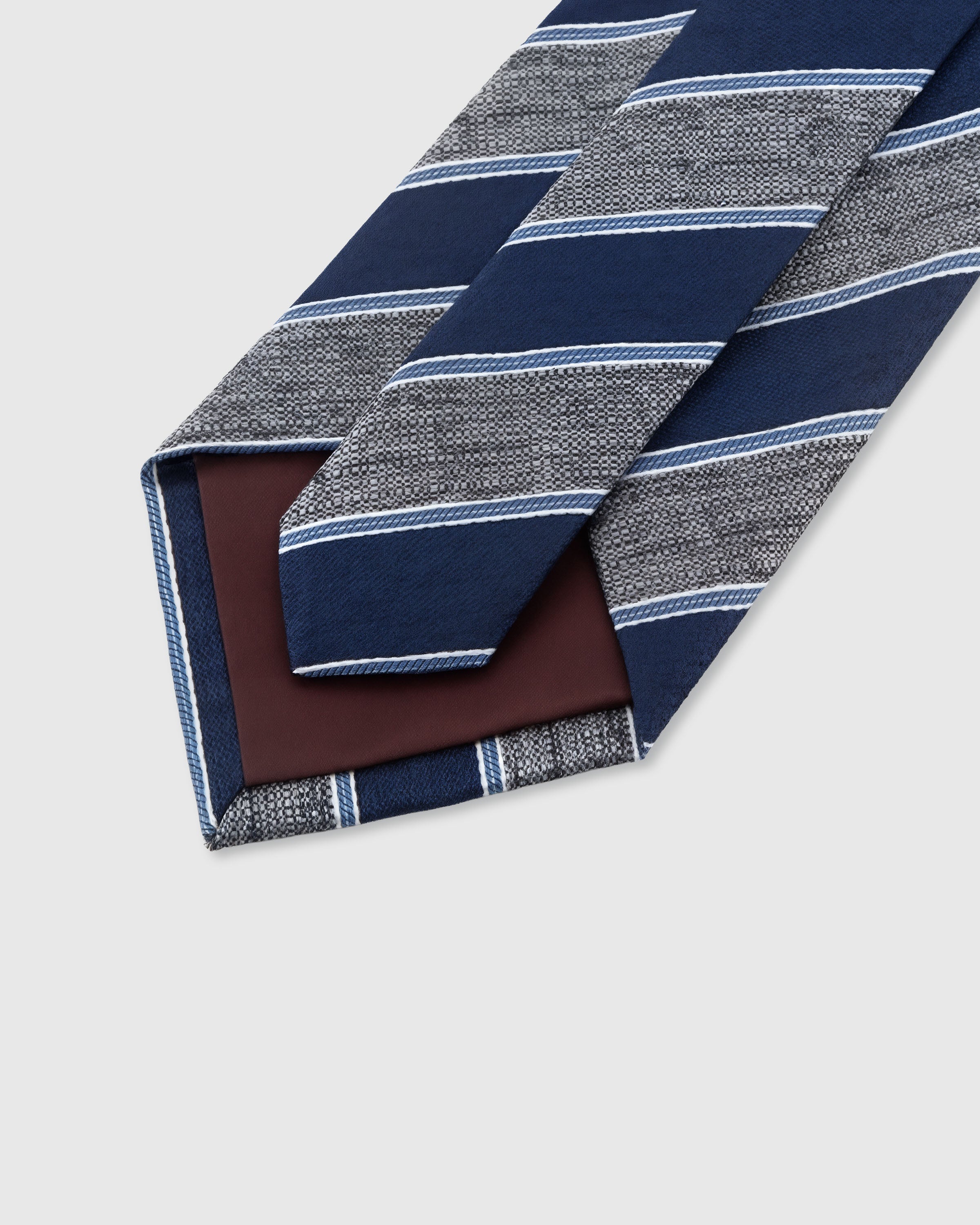 STICKYZOO SLATE REGATTA TIE — 45° bias-cut Italian method, structured interlining, rated 4.9★