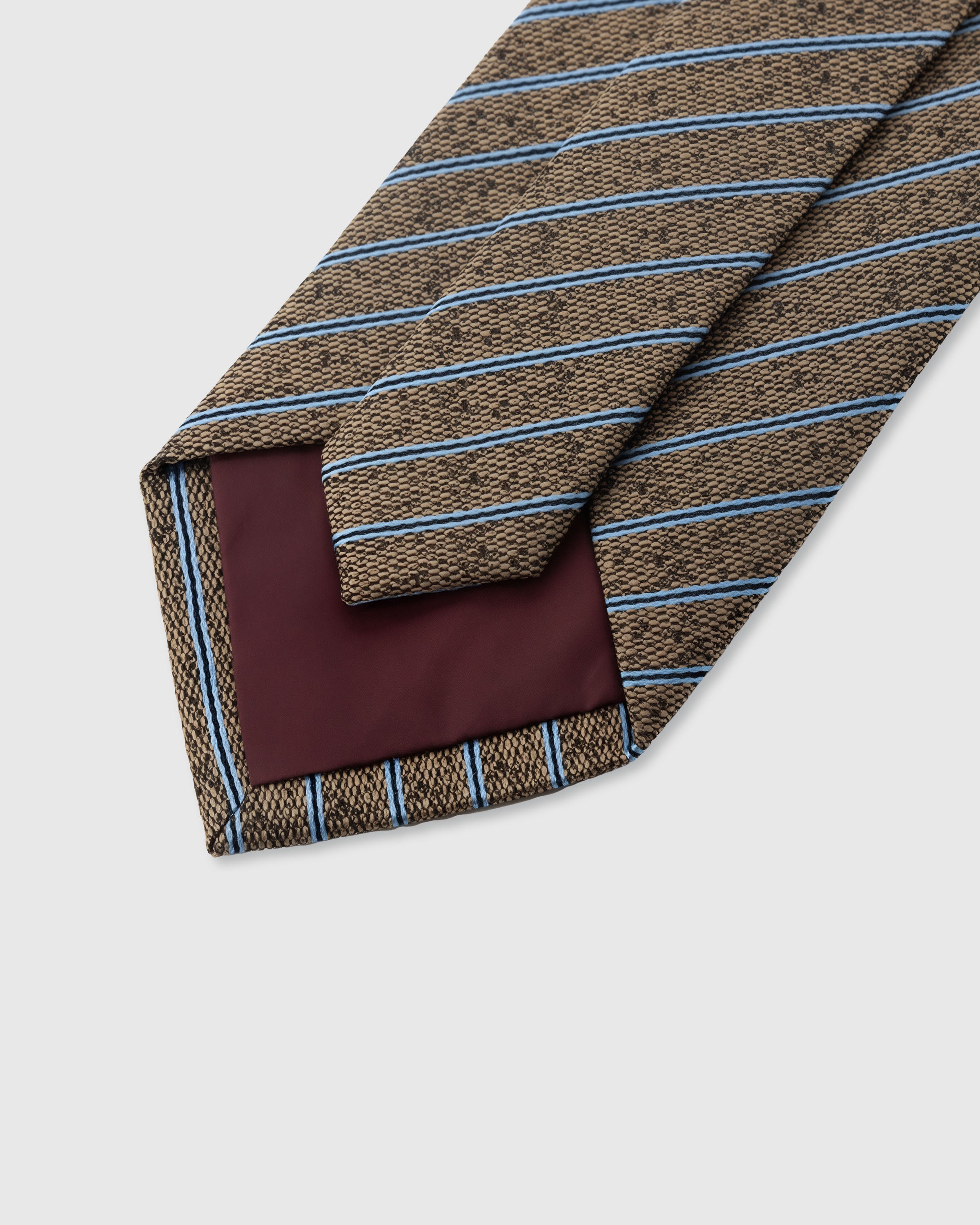 STICKYZOO TRUFFLE PINSTRIPE TIE — 45° bias-cut Italian method, structured interlining, rated 4.9★