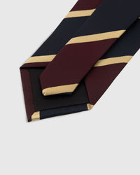 STICKYZOO Burgundy Herringbone Tie interior with structured interlining and hand-finished slip stitching, 145 x 8 cm