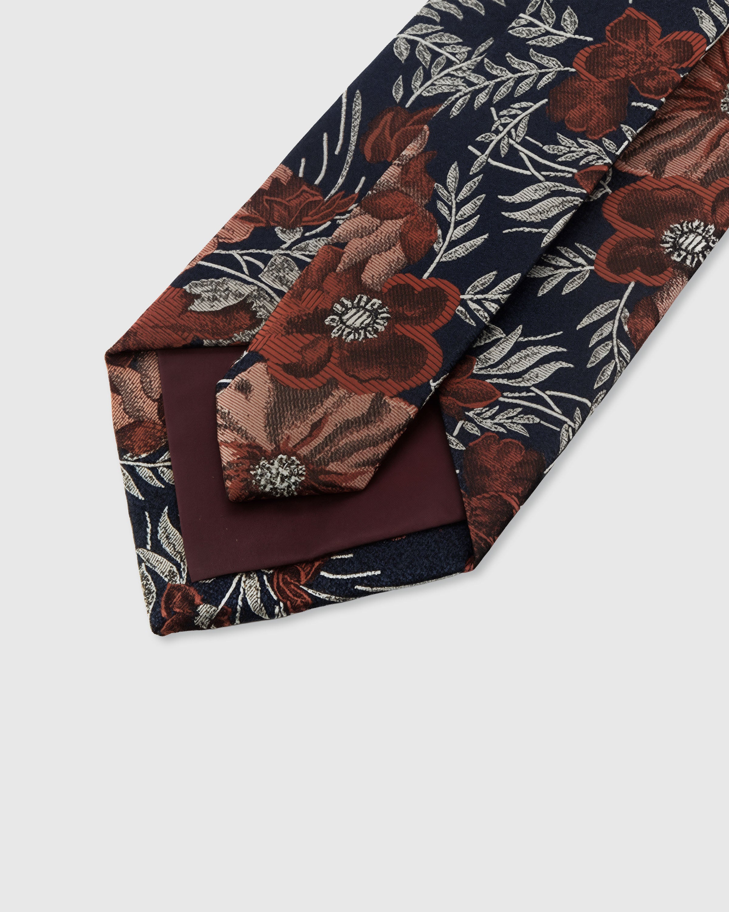 STICKYZOO MIDNIGHT PEONY TIE — 45° bias-cut Italian method, structured interlining, rated 4.9★