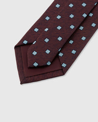 STICKYZOO CLARET FLORET TIE — 45° bias-cut Italian method, structured interlining, rated 4.9★
