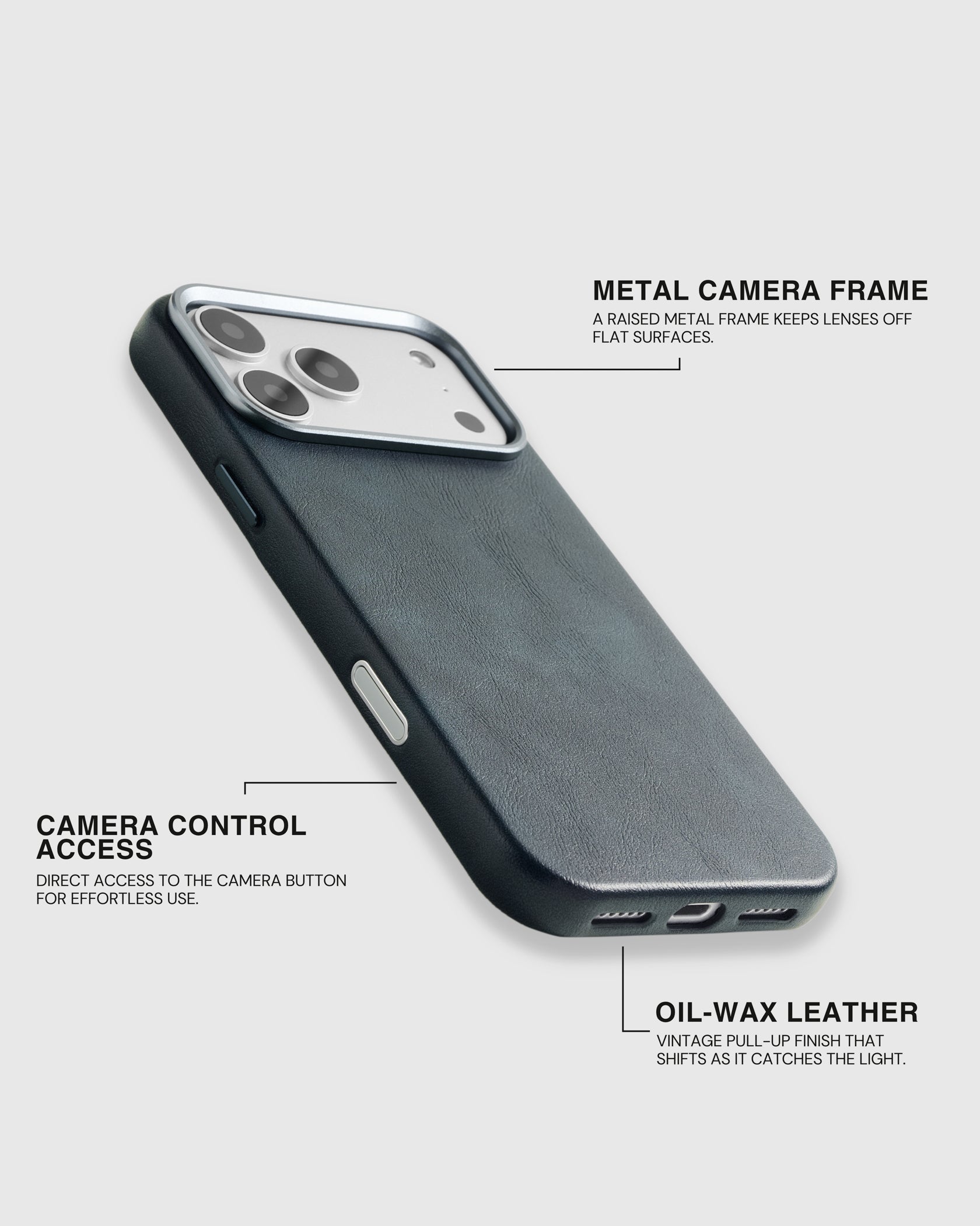 VINTAGE LEATHER PHONE CASE — BLUE