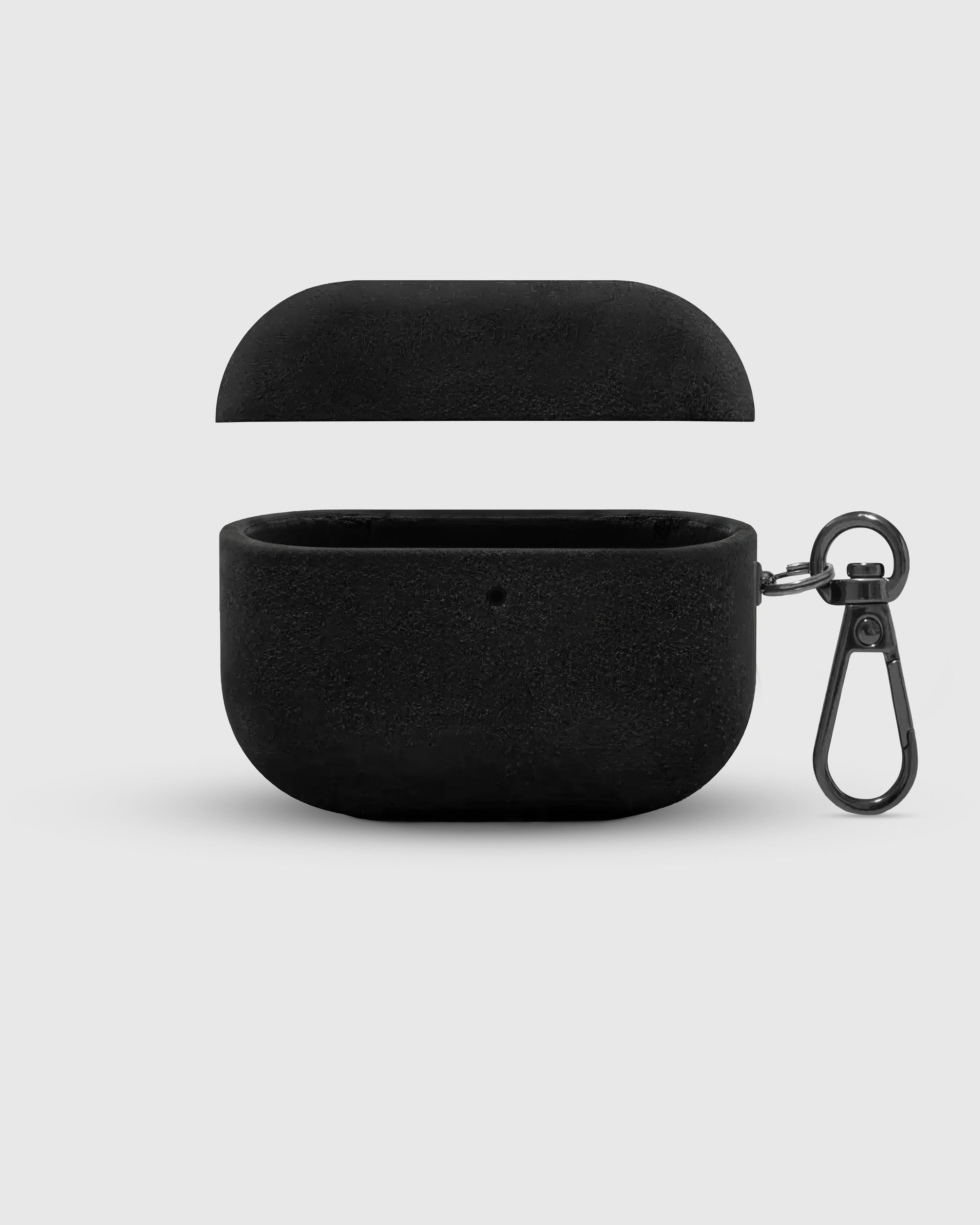 STICKYZOO black Alcantara case open showing TPU base and microfiber suede interior