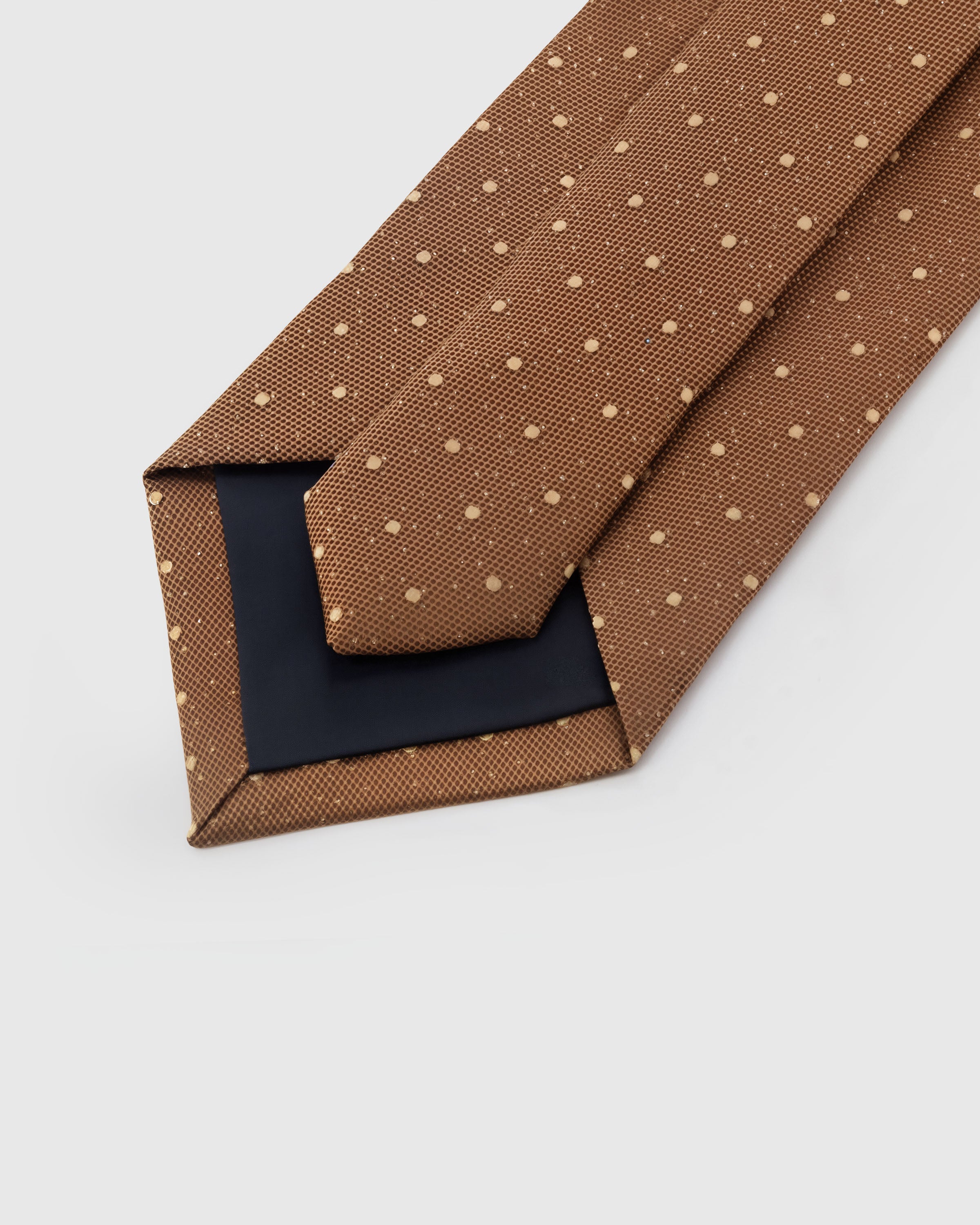 STICKYZOO Caramel Dot Tie with STICKYZOO premium gift-ready packaging, structured interlining, 145 x 8 cm