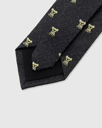 STICKYZOO CHARCOAL KOALA TIE — 45° bias-cut Italian method, structured interlining, rated 4.9★