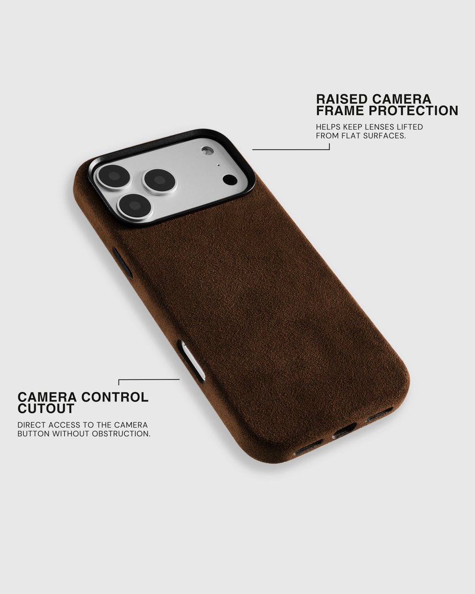 ALCANTARA PHONE CASE — ESPRESSO