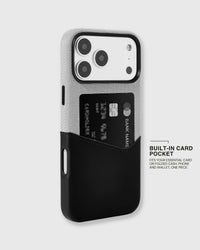 CUSTODIA PORTAFOGLIO PER TELEFONO — GRIGIO NERO