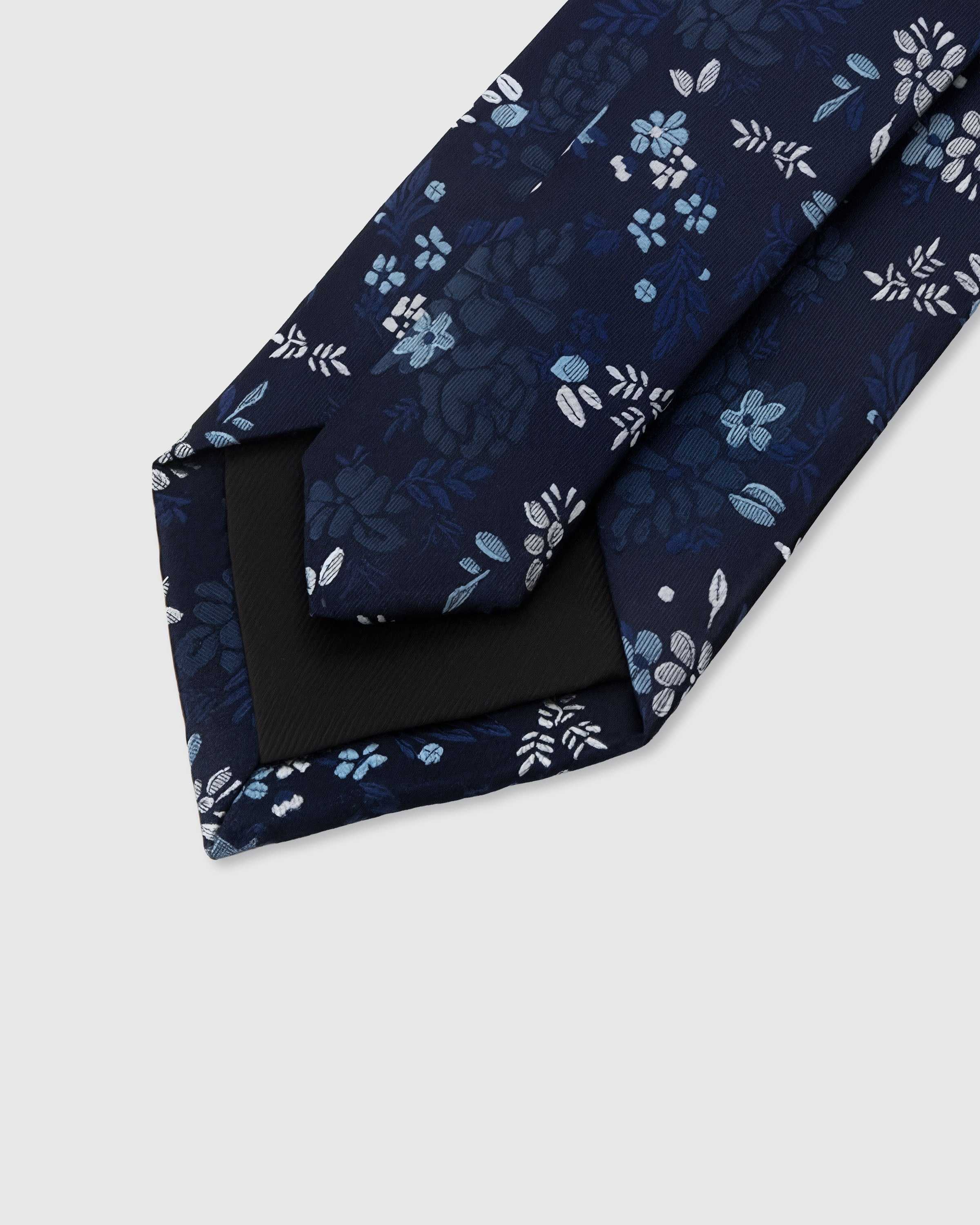 STICKYZOO MIDNIGHT BLOSSOM TIE — 45° bias-cut Italian method, structured interlining, rated 4.9★
