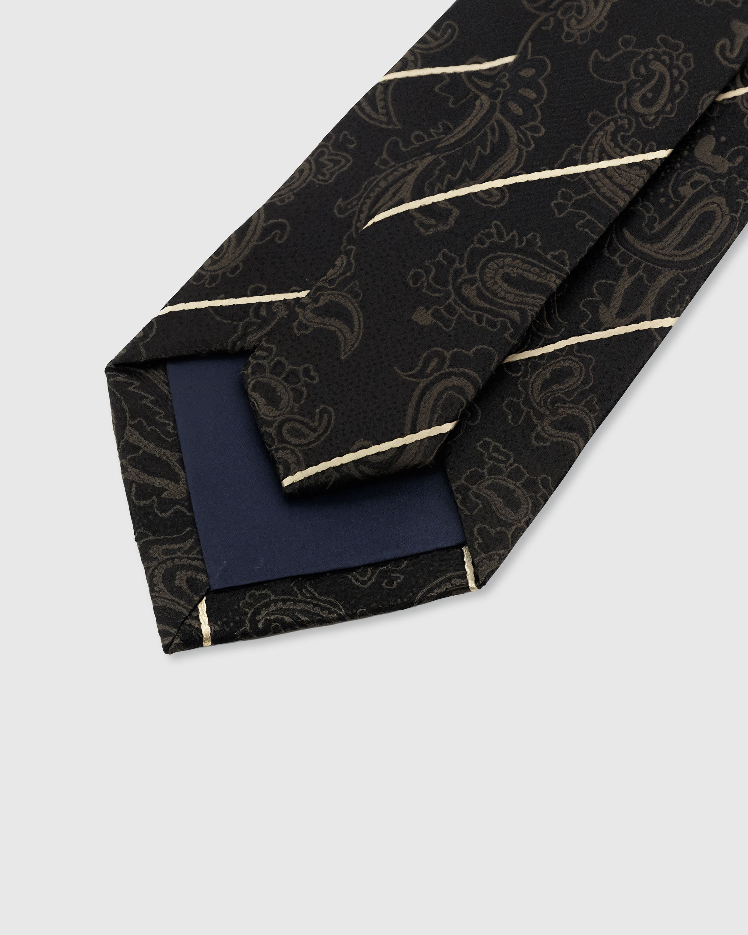STICKYZOO NOIR PAISLEY GILT TIE — 45° bias-cut Italian method, structured interlining, rated 4.9★