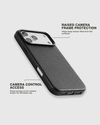 TEXTURED LEATHER CASE — BLACK