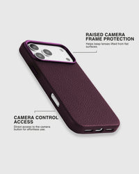 TEXTURED LEATHER CASE — BURGUNDY