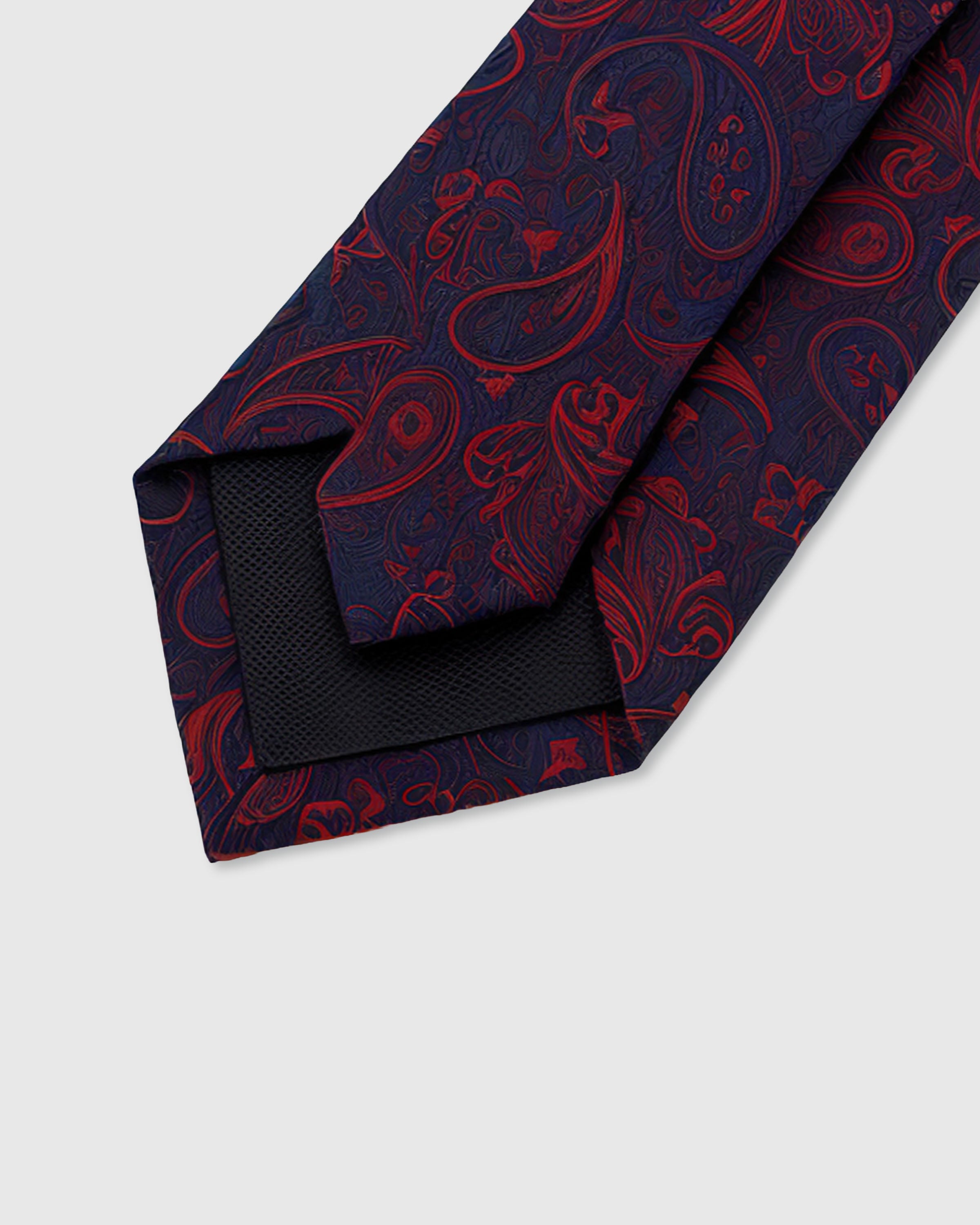 STICKYZOO MIDNIGHT SCARLET PAISLEY TIE — 45° bias-cut Italian method, structured interlining, rated 4.9★