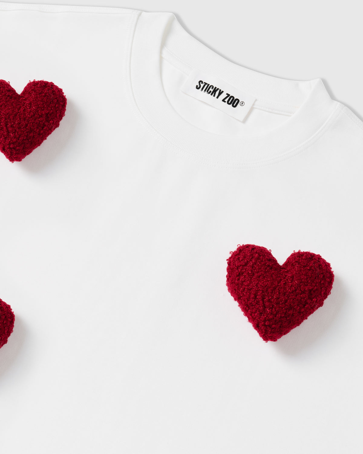 Handmade Plush Heart Oversized T-Shirt · 230gsm Cotton – STICKYZOO®