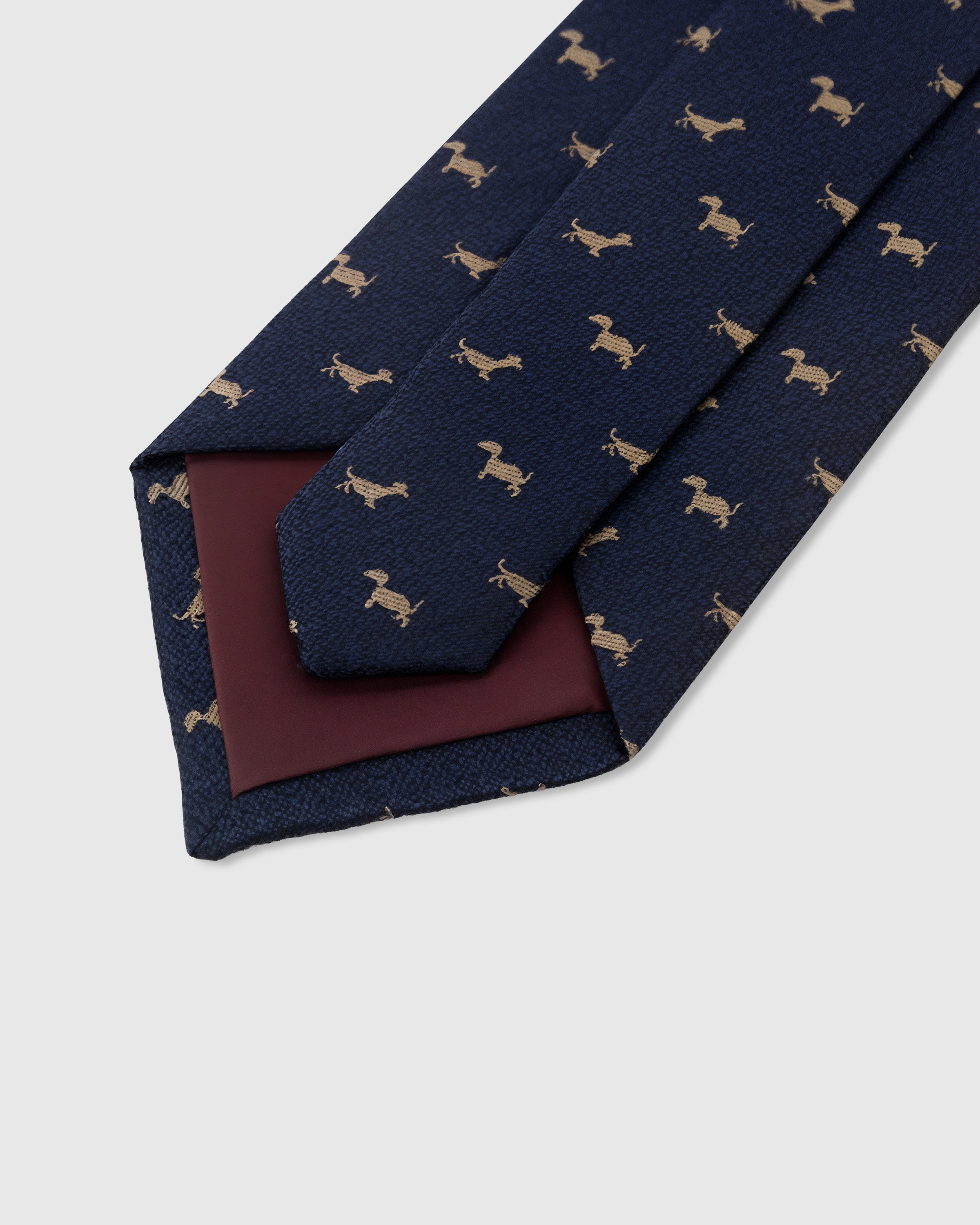 STICKYZOO Navy Dachshund Tie, 100,000+ sold worldwide, structured interlining and hand-finished slip stitching, 145 x 8 cm