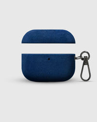 STICKYZOO deep navy Alcantara case open showing TPU base and microfiber suede interior