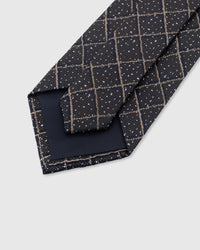 STICKYZOO ONYX WINDOWPANE TIE — 45° bias-cut Italian method, structured interlining, rated 4.9★