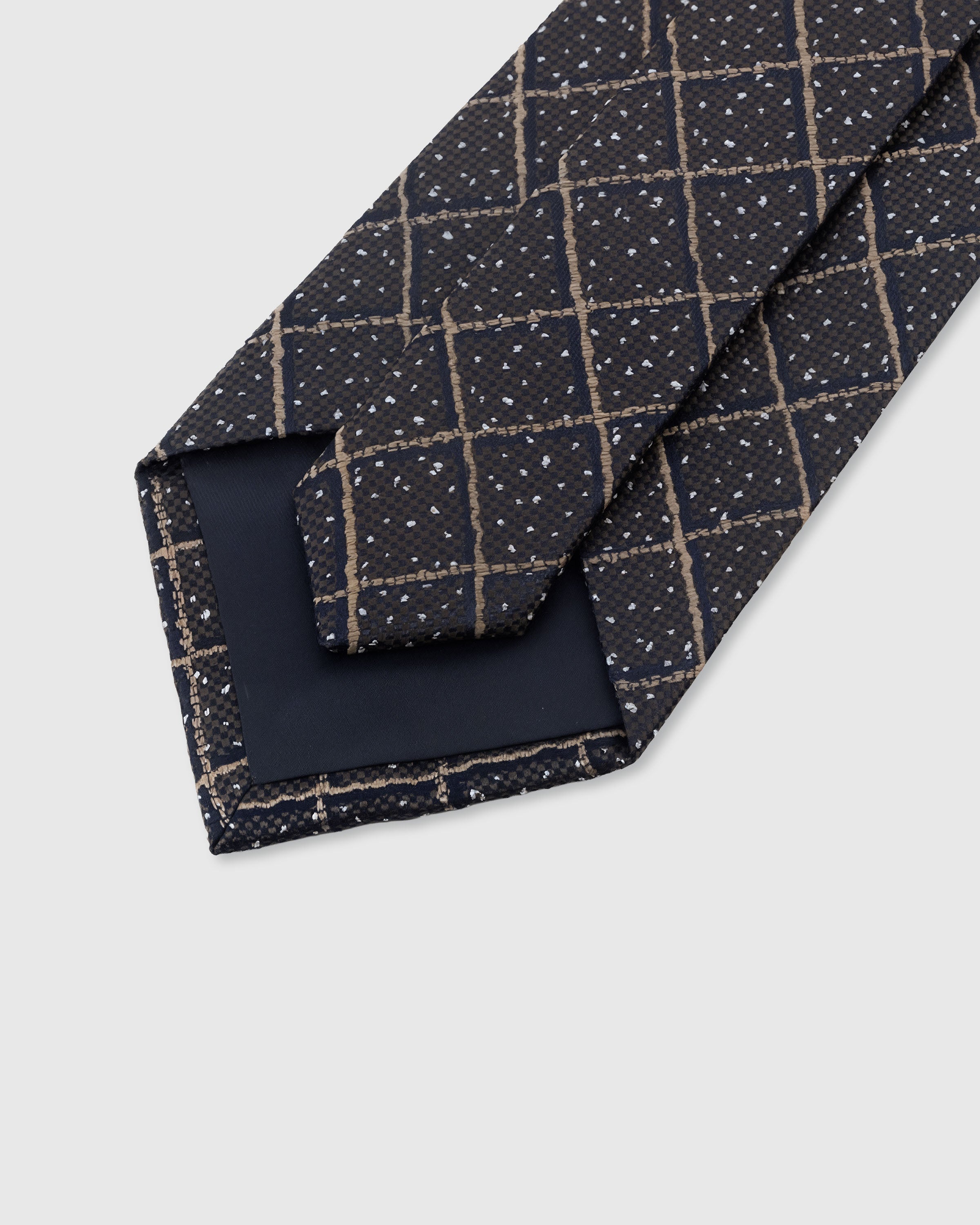 STICKYZOO ONYX WINDOWPANE TIE — 45° bias-cut Italian method, structured interlining, rated 4.9★