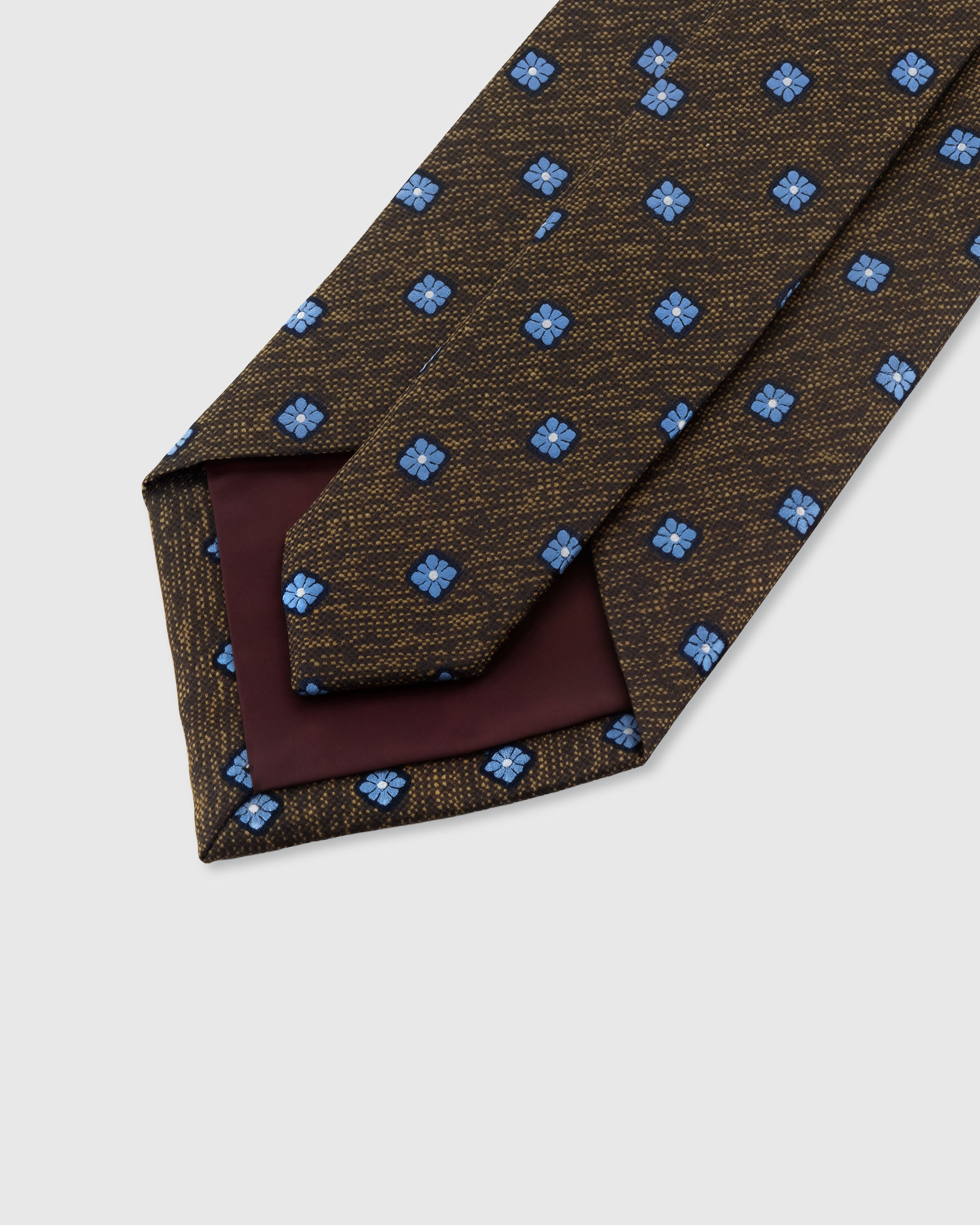 STICKYZOO ESPRESSO FLORET TIE — 45° bias-cut Italian method, structured interlining, rated 4.9★