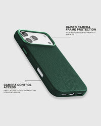 TEXTURED LEATHER CASE — GREEN