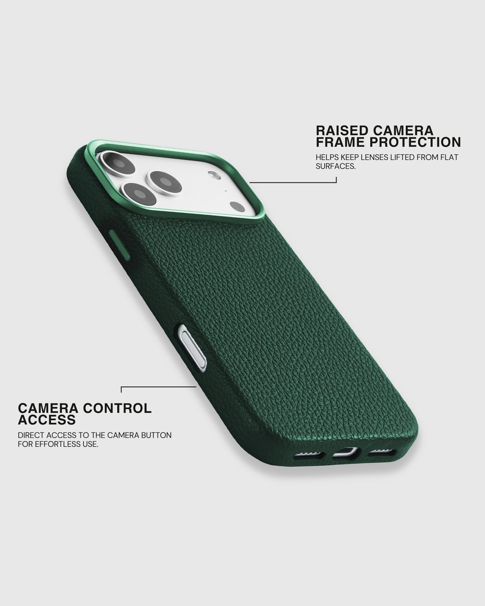 TEXTURED LEATHER CASE — GREEN
