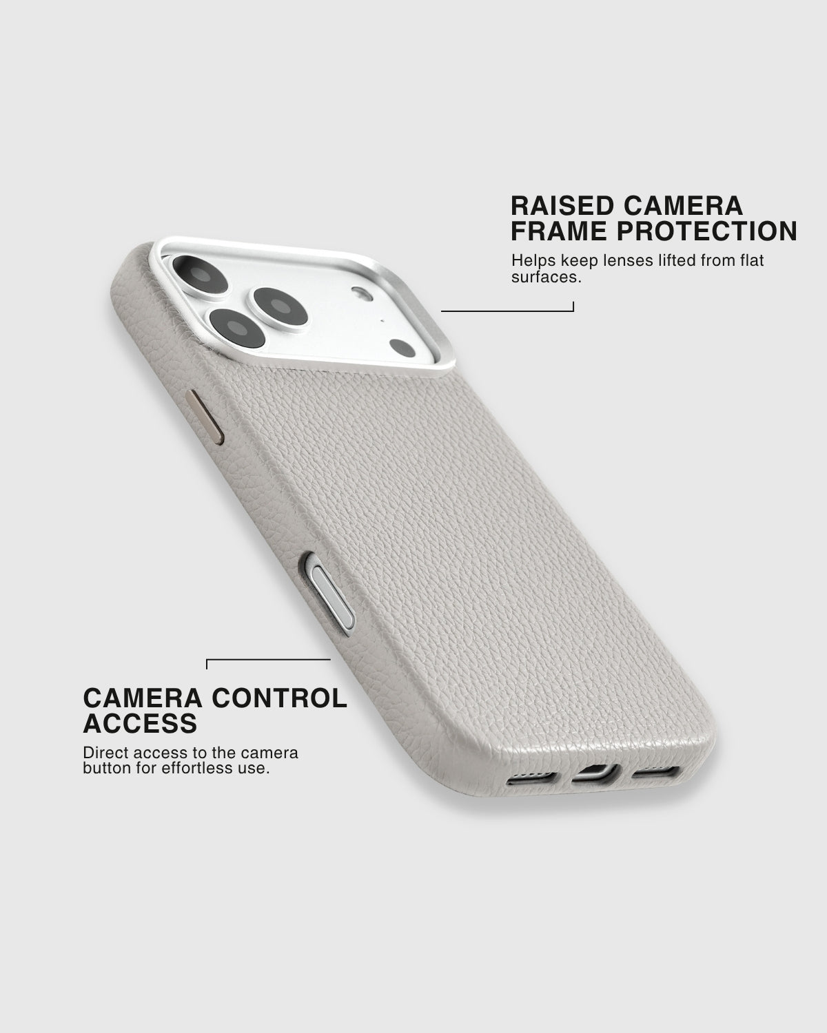 TEXTURED LEATHER CASE — GRAY
