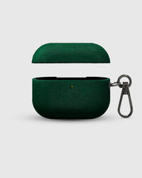 STICKYZOO forest green Alcantara case open showing TPU base and microfiber suede interior