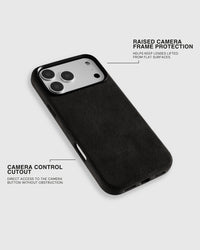 FUNDA PARA TELÉFONO ALCANTARA — NEGRA