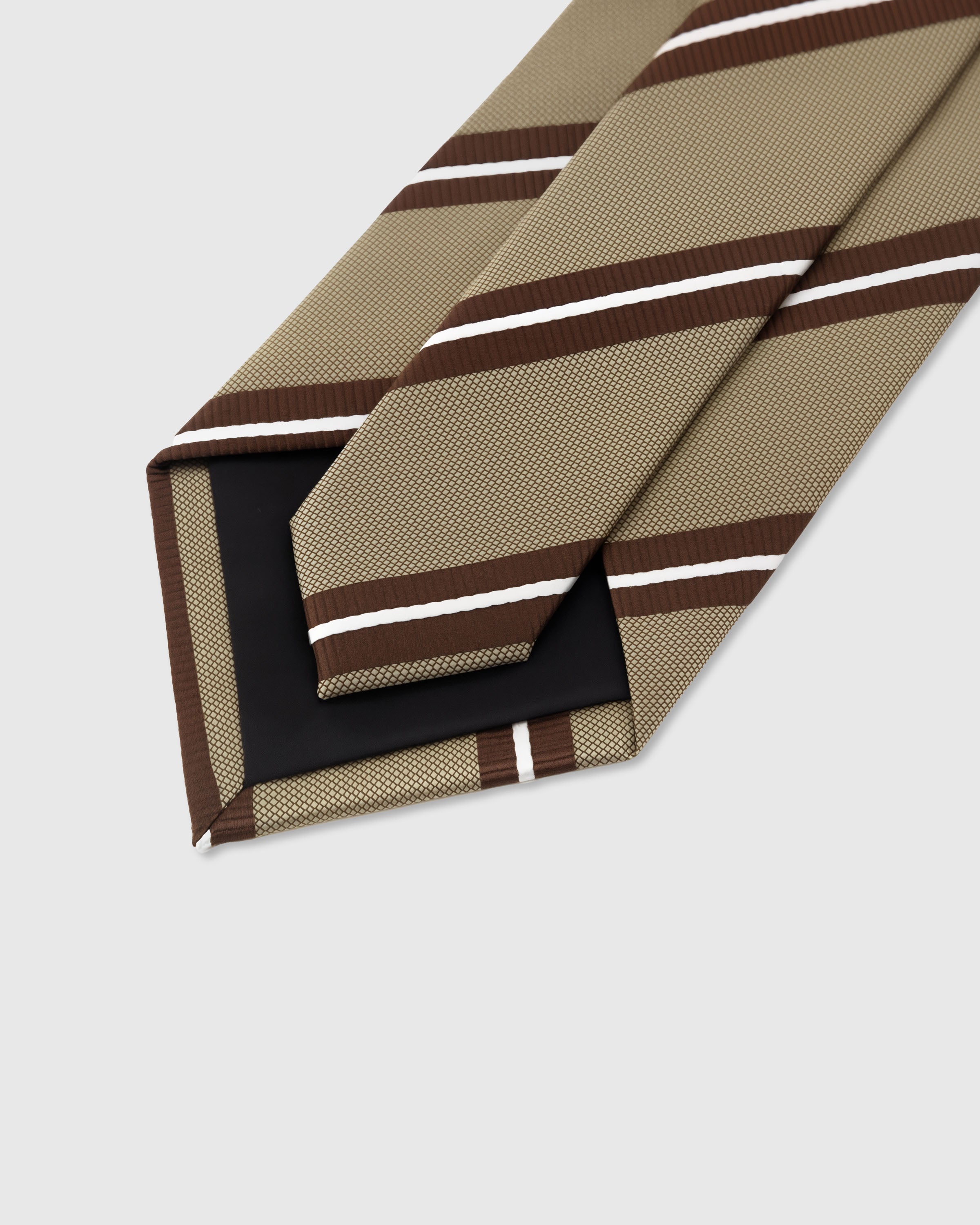 STICKYZOO Khaki Collegiate Tie, loved by thousands, structured interlining and hand-finished slip stitching, 145 x 8 cm