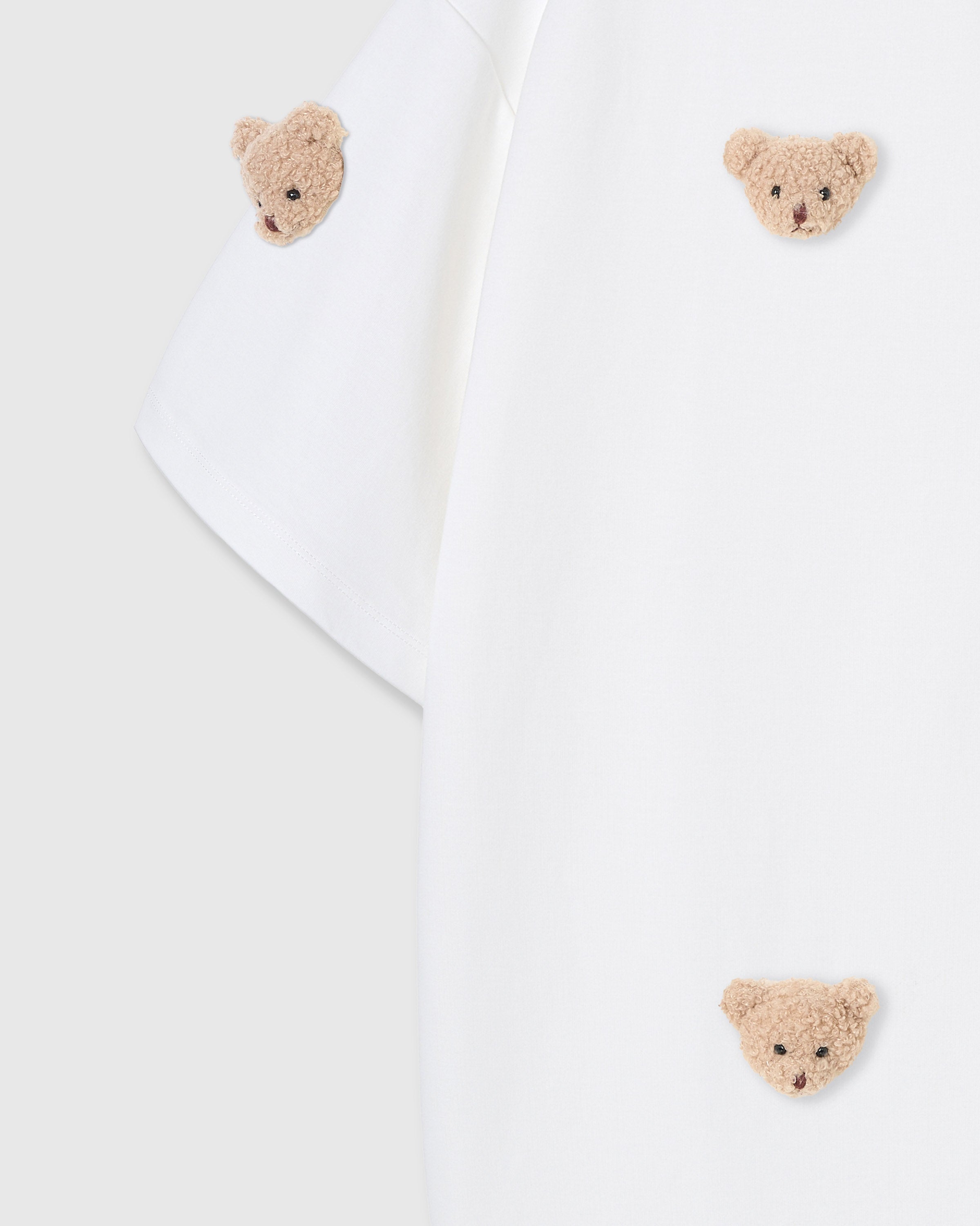 Plush Bear Oversized T-Shirt White · 230gsm Handmade – STICKYZOO®