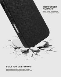 TEXTURED LEATHER CASE — BLACK