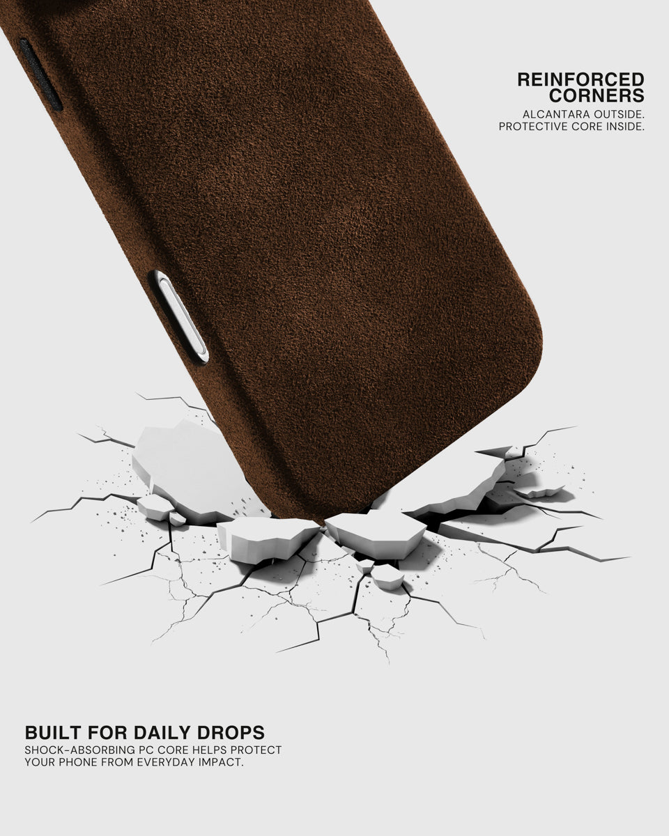 ALCANTARA PHONE CASE — ESPRESSO