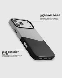 CUSTODIA PORTAFOGLIO PER TELEFONO — GRIGIO NERO