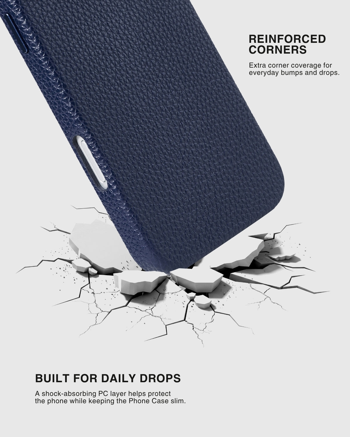 TEXTURED LEATHER CASE — BLUE